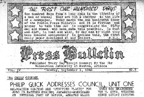 Poston Press Bulletin Vol. IV No. 5 (September 1, 1942) (ddr-densho-145-96)