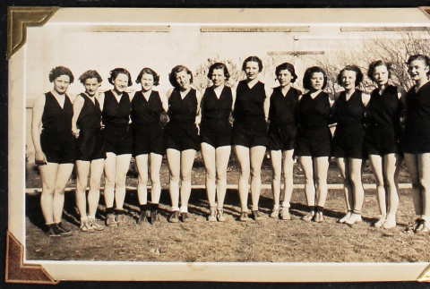 Women pose in athletic wear (ddr-densho-404-29)