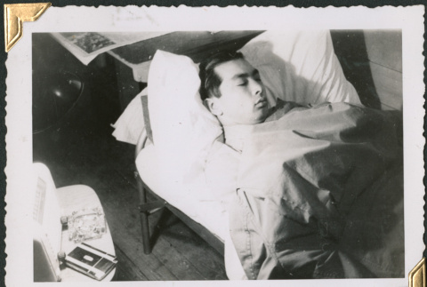 Man asleep on bunk (ddr-densho-434-251)