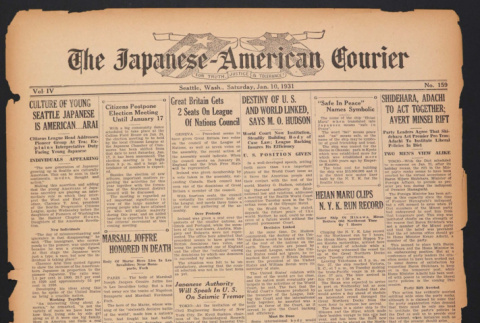 Japanese American Courier Vol. 4, No. 159 (January 10, 1931) (ddr-densho-96-190)