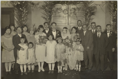 Wedding portrait with family and friends (ddr-densho-242-31)