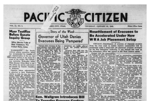 The Pacific Citizen, Vol. 16 No. 3 (January 21, 1943) (ddr-pc-15-3)