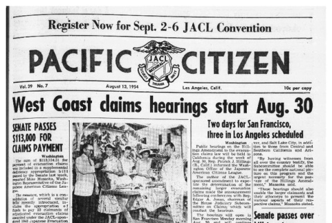 The Pacific Citizen, Vol. 39 No. 7 (August 13, 1954) (ddr-pc-26-33)