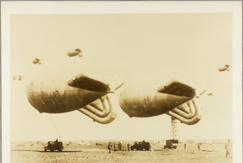 British blimps being released over an airfield (ddr-njpa-13-203)