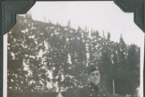 Man in uniform standing in snow (ddr-ajah-2-273)
