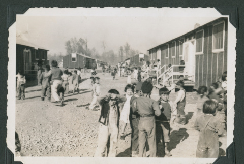 Children outside barracks (ddr-densho-471-15)