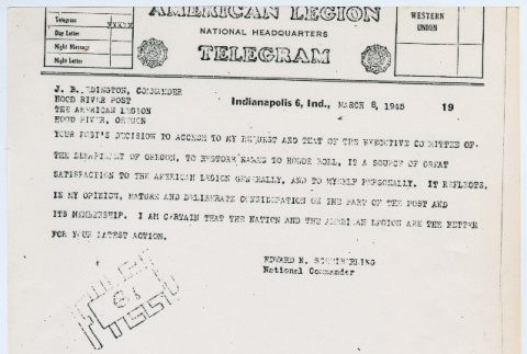 Telegrams from Edward N. Scheiberling (ddr-densho-1007-948)