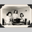 Three women with typewriter (ddr-densho-587-15)