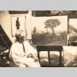 Artist with paintings in his studio (ddr-njpa-4-233)