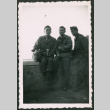 Three Soldiers sitting on wall (ddr-densho-368-562)