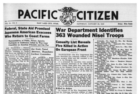 The Pacific Citizen, Vol. 20 No. 3 (January 20, 1945) (ddr-pc-17-3)