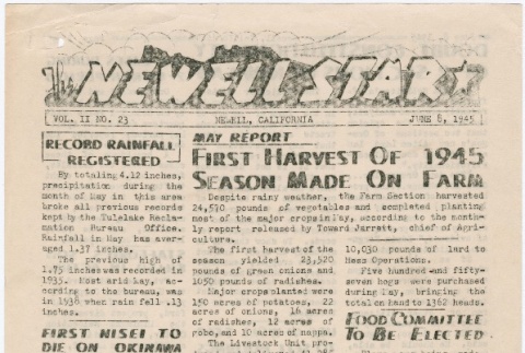 The Newell Star, Vol. II, No. 23 (June 8, 1945) (ddr-densho-284-72)