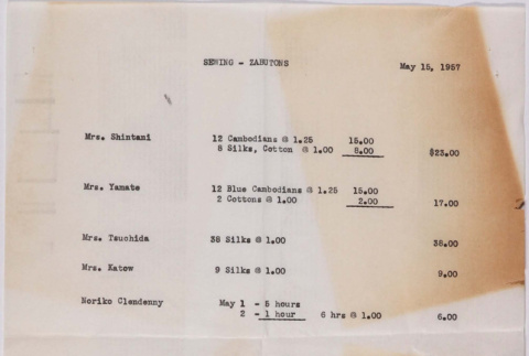 Set of receipts (ddr-densho-424-430)