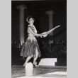 Miss Hawaii wearing grass skirt and leis, performing hula (ddr-njpa-2-848)