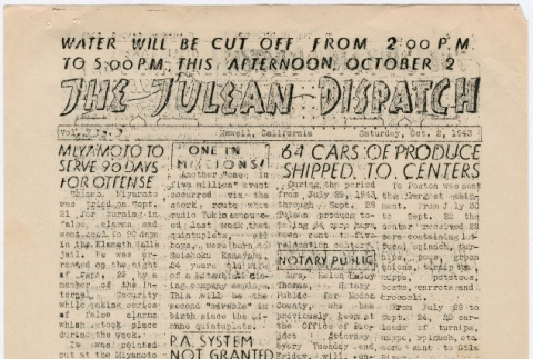 Tulean Dispatch Vol. 7 No. 9 (October 2, 1943) (ddr-densho-65-409)