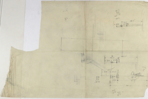 Torn architectural sketch (ddr-densho-430-141)
