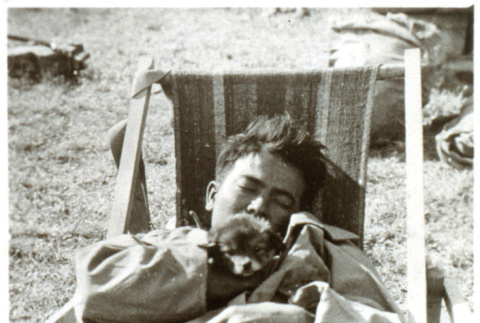 Schica Nitahara with a dog, Fifi (ddr-densho-1007-591)