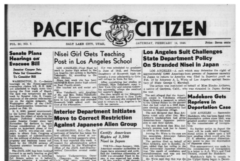 The Pacific Citizen, Vol. 26 No. 7 (February 14, 1948) (ddr-pc-20-7)