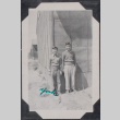 Two boys outside barracks (ddr-densho-467-17)