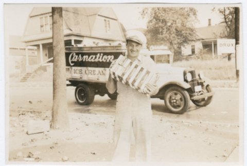 Carnation ice cream delivery man (ddr-densho-383-394)