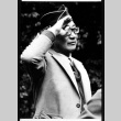 Serviceperson with glasses saluting (ddr-densho-1007-43)
