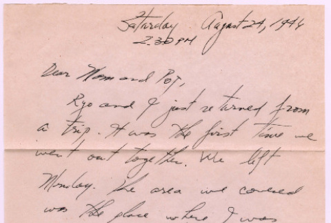 Letter from Tadashi Ishida to Mr. & Mrs. Y Ishida (ddr-densho-535-390)