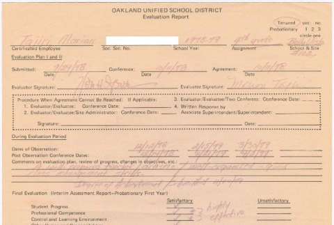 Oakland Unified School District Evaluation Report (ddr-densho-338-351)