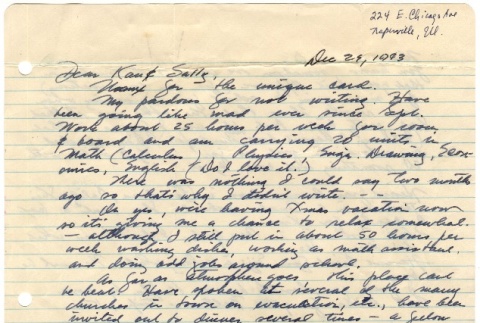 Letter from Arthur 