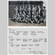 Portrait of group of men outside barracks, with individual autographs on front. (ddr-ajah-2-806)