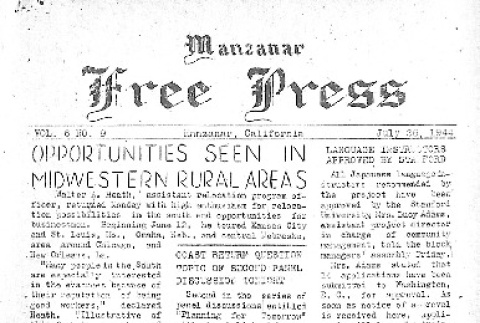 Manzanar Free Press Vol. 6 No. 9 (July 26, 1944) (ddr-densho-125-257)