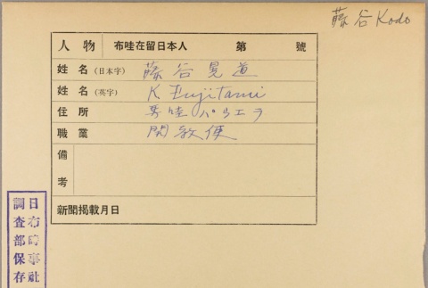 Envelope of Kodo Fujitani photographs (ddr-njpa-5-916)