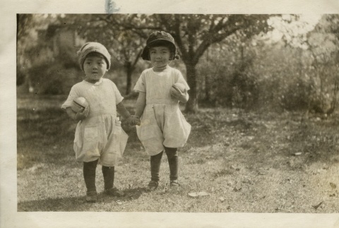 Nisei children in backyard of home (ddr-densho-182-156)