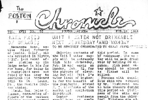 Poston Chronicle Vol. XVII No. 23 (February 12, 1944) (ddr-densho-145-470)