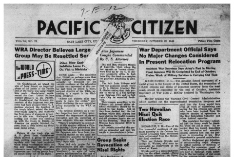 The Pacific Citizen, Vol. 15 No. 21 (October 22, 1942) (ddr-pc-14-20)