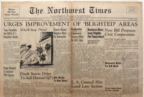The Northwest Times Vol. 1 No. 7 (January 24, 1947) (ddr-densho-229-4)