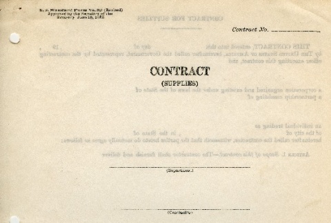 Contract for supplies (ddr-densho-155-40)