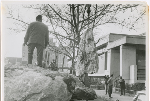 Installing boulders at St. Peter's College (ddr-densho-377-199)