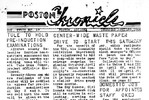Poston Chronicle Vol. XVIII No. 17 (April 20, 1944) (ddr-densho-145-495)