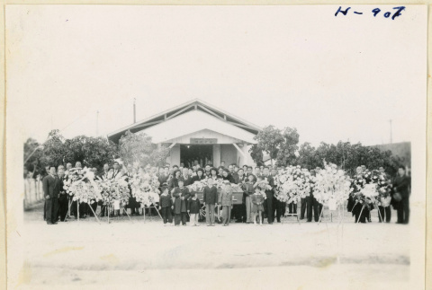 Children and others at Buddhist Church funeral (ddr-densho-37-1964)