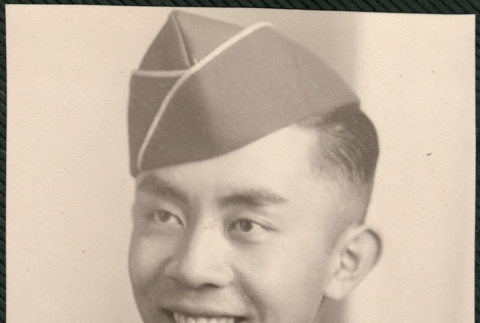 Portrait of Geo. Hayakawa in uniform (ddr-densho-522-664)