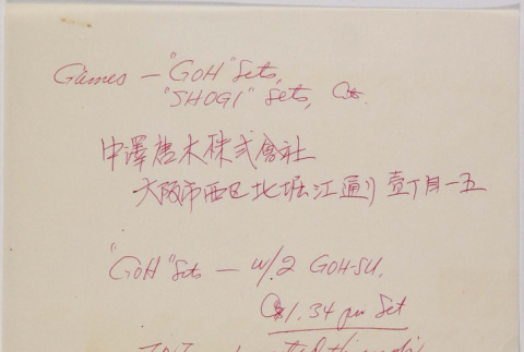 Note and Business card (ddr-densho-424-567)