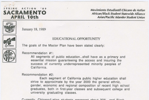 Master plan and resolutions for Education is a Right Spring Action '89 (ddr-densho-444-27)