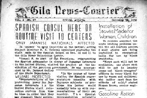Gila News-Courier Vol. I No. 27 (December 12, 1942) (ddr-densho-141-27)