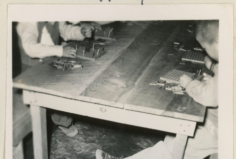 Kindergarteners work with peg boards (ddr-densho-37-979)
