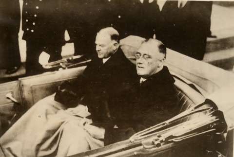 Franklin D. Roosevelt riding in a car (ddr-njpa-1-1544)