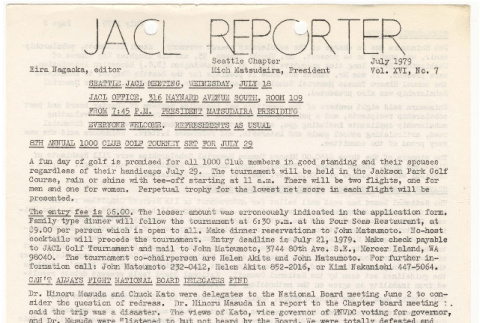 Seattle Chapter, JACL Reporter, Vol. XVI, No. 7, July 1979 (ddr-sjacl-1-281)