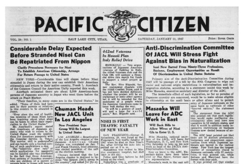 The Pacific Citizen, Vol. 29 No. 1 (January 11, 1947) (ddr-pc-19-2)