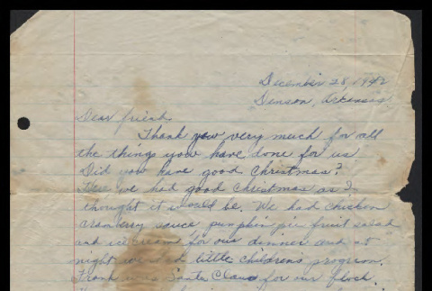 Letter from Minnie Umeda to Mrs. Margaret Waegell, December 28, 1942 (ddr-csujad-55-66)