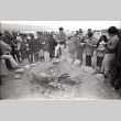 Pilgrims around a bonfire (ddr-manz-3-3)