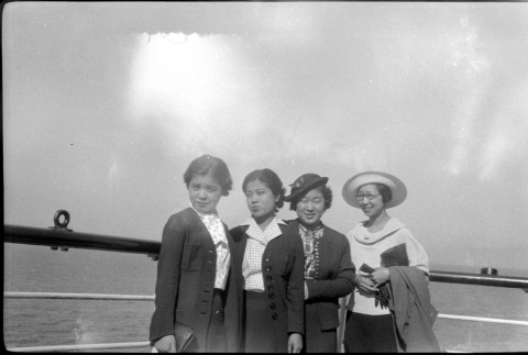 Four woman on ship (ddr-densho-426-1471)